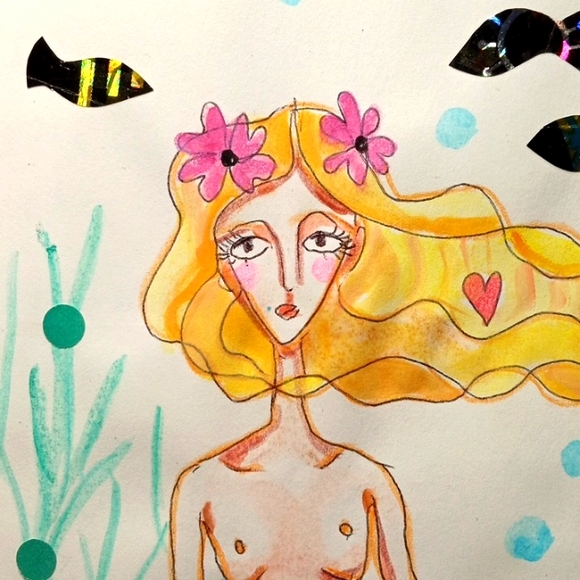 Original Painting MERMAID - Picture 1 of 3